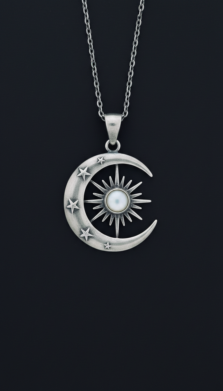 Celestial sterling pendant necklace