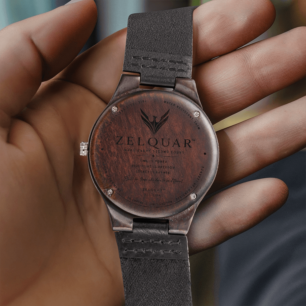 ZELQUAR™ Heritage Sandalwood Wooden Watch – Personalized Luxury Timepiece