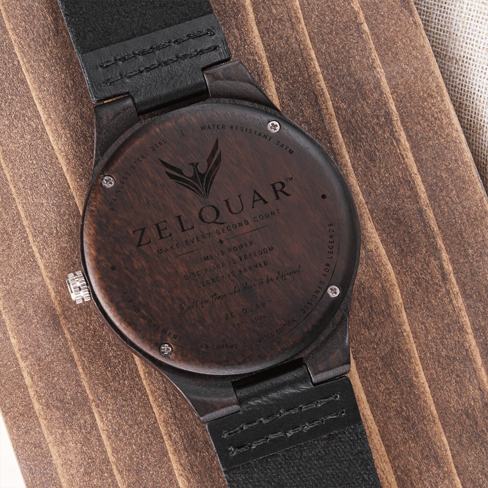 ZELQUAR™ Heritage Sandalwood Wooden Watch – Personalized Luxury Timepiece