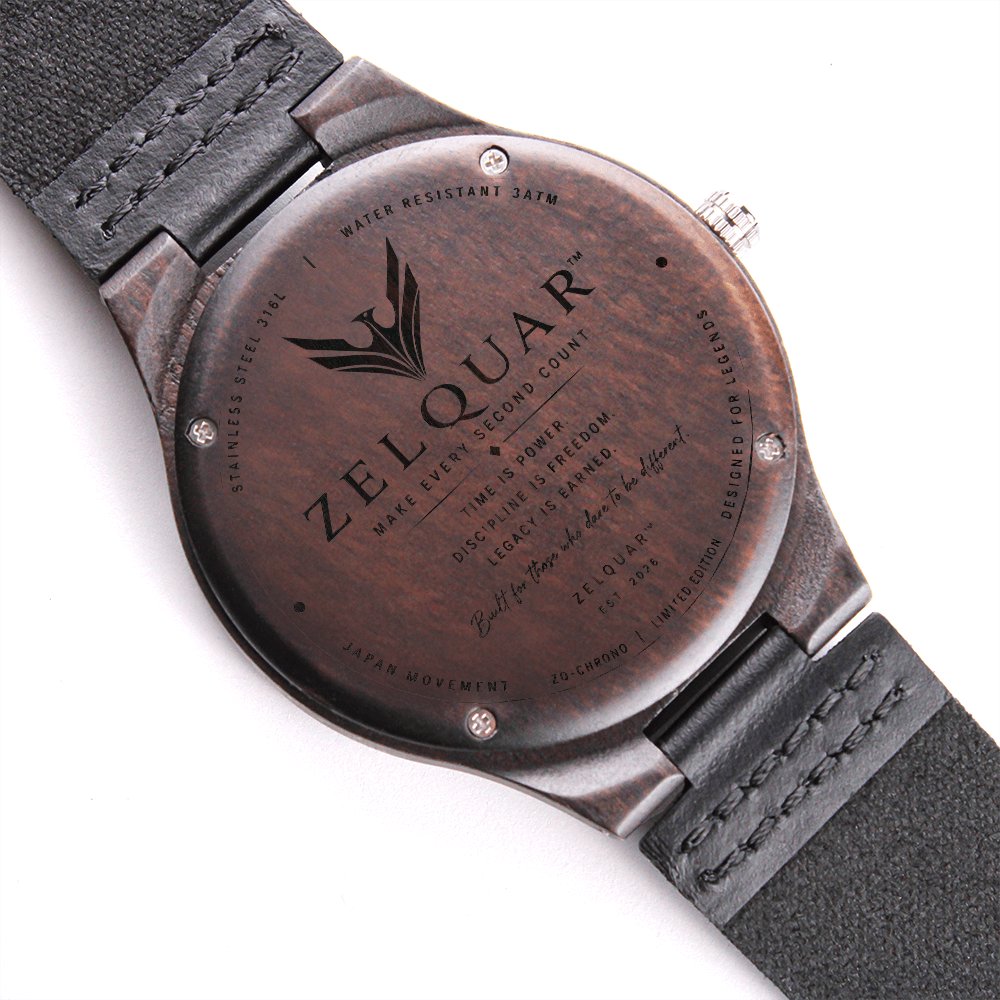 ZELQUAR™ Heritage Sandalwood Wooden Watch – Personalized Luxury Timepiece