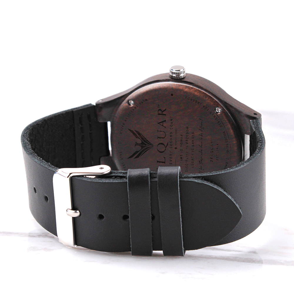 ZELQUAR™ Heritage Sandalwood Wooden Watch – Personalized Luxury Timepiece