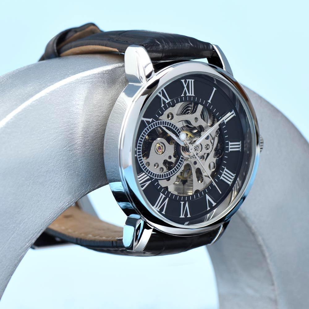 ZELQUAR™ Sovereign Openwork Automatic Watch – Luxury Leather Timepiece
