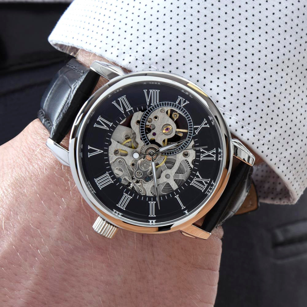 ZELQUAR™ Sovereign Openwork Automatic Watch – Luxury Leather Timepiece