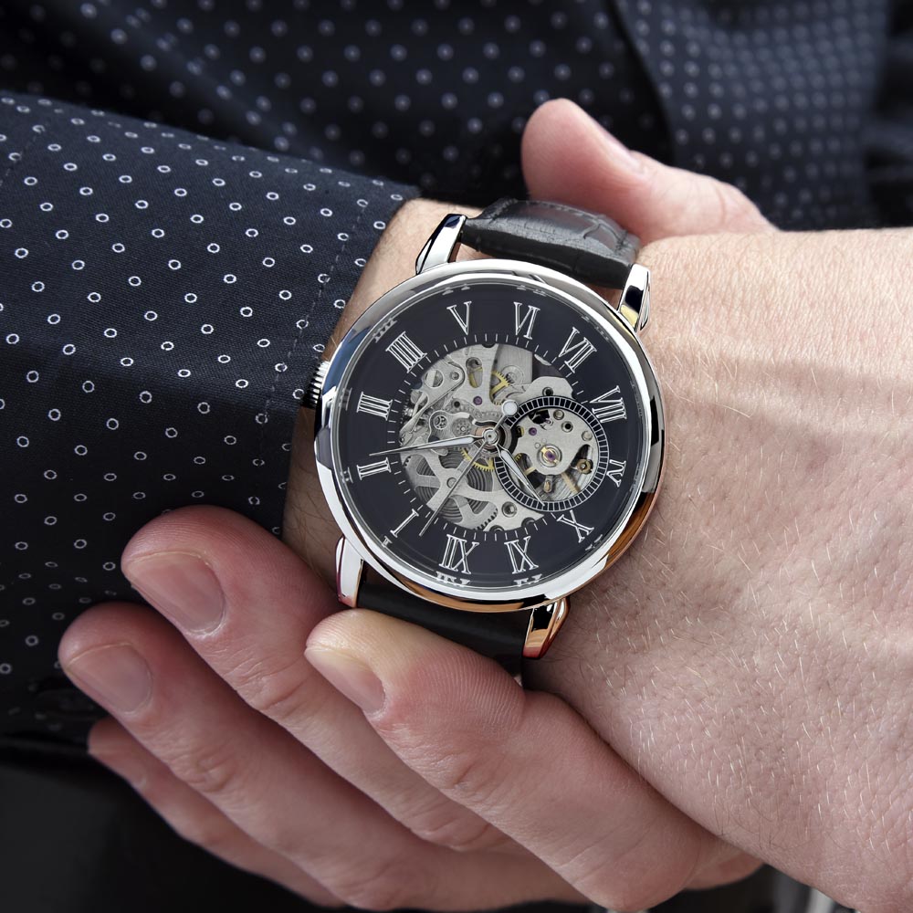 ZELQUAR™ Sovereign Openwork Automatic Watch – Luxury Leather Timepiece