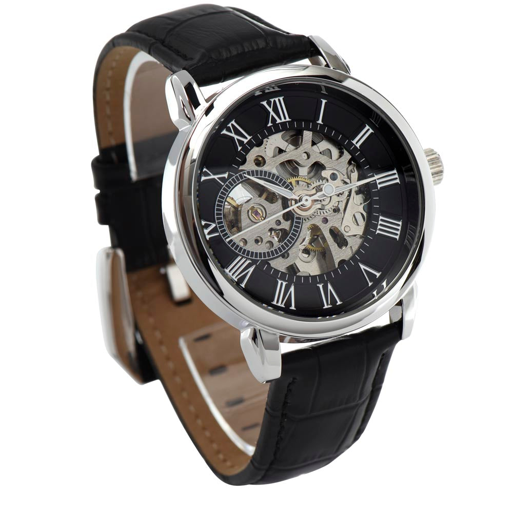 ZELQUAR™ Sovereign Openwork Automatic Watch – Luxury Leather Timepiece