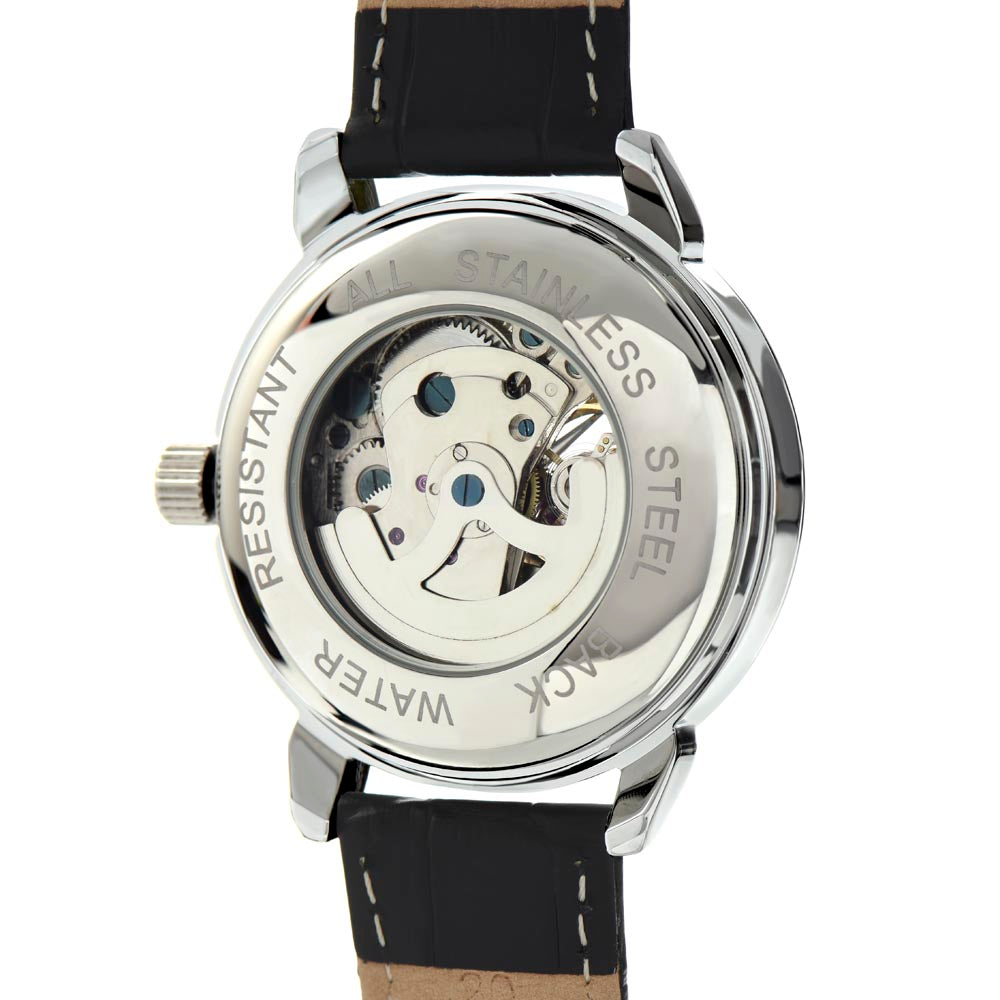 ZELQUAR™ Sovereign Openwork Automatic Watch – Luxury Leather Timepiece