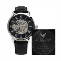 ZELQUAR™ Sovereign Openwork Automatic Watch – Luxury Leather Timepiece