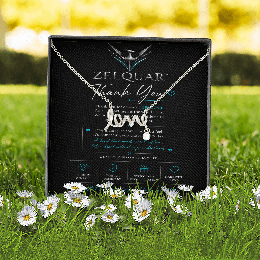 ZELQUAR™ Scripted Love Necklace — Luxury Gift for Her