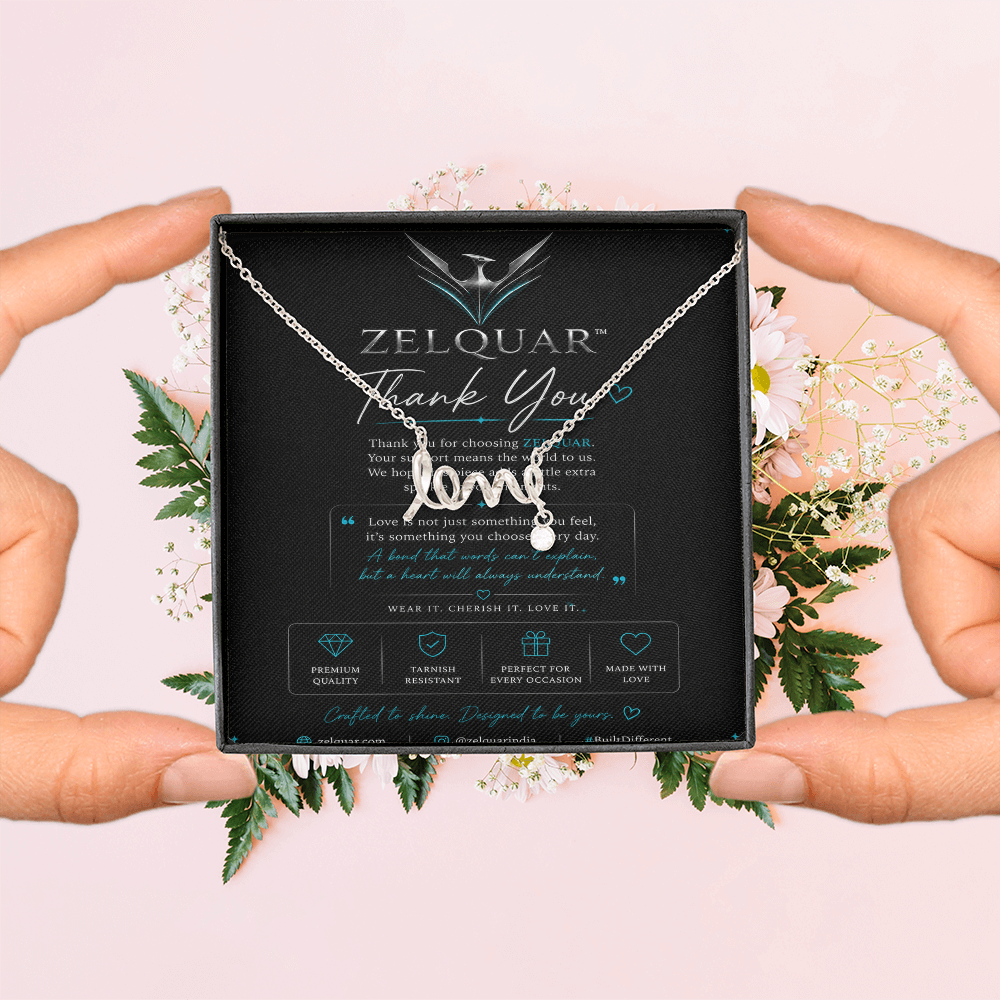 ZELQUAR™ Scripted Love Necklace — Luxury Gift for Her