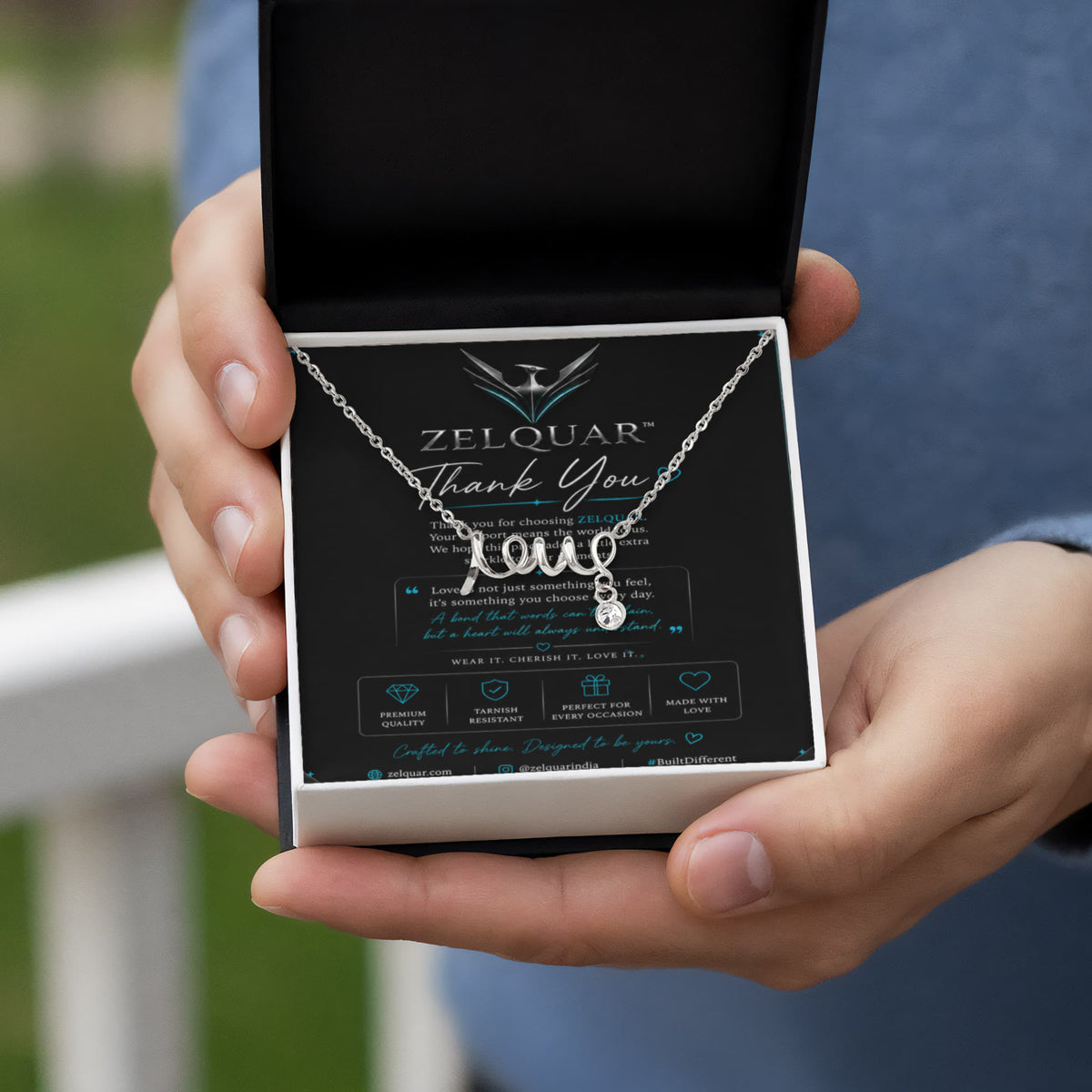ZELQUAR™ Scripted Love Necklace — Luxury Gift for Her