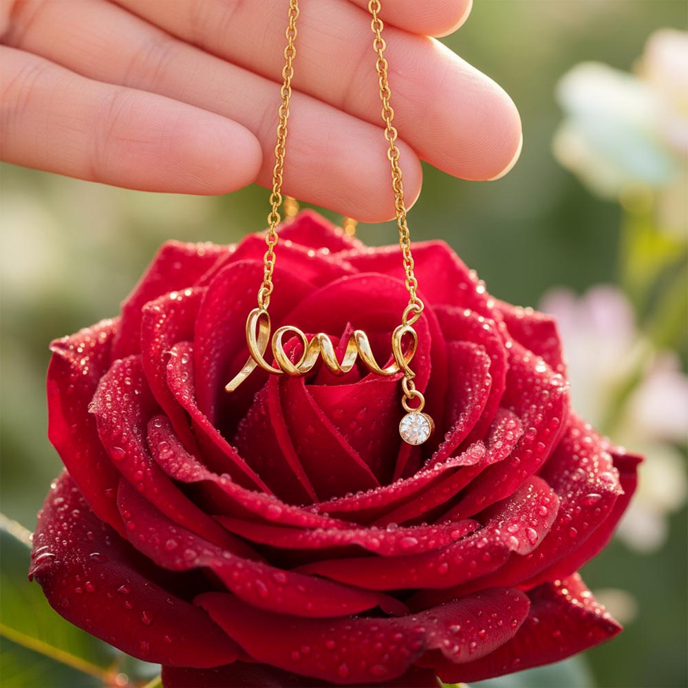 ZELQUAR™ Scripted Love Necklace — Luxury Gift for Her