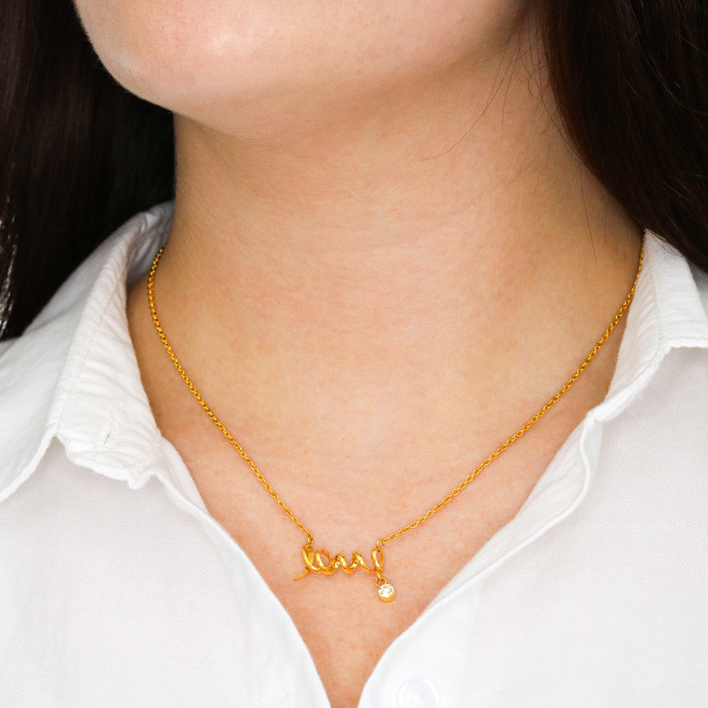 ZELQUAR™ Scripted Love Necklace — Luxury Gift for Her