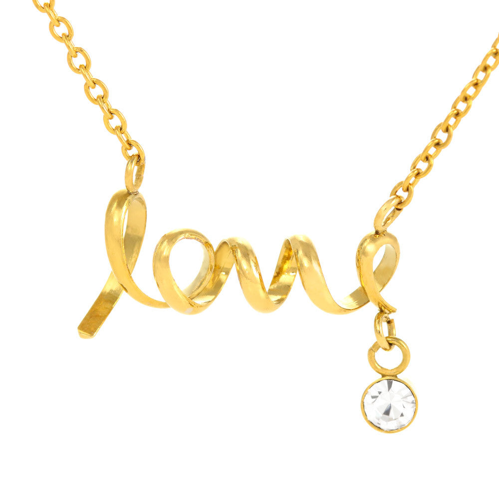 ZELQUAR™ Scripted Love Necklace — Luxury Gift for Her