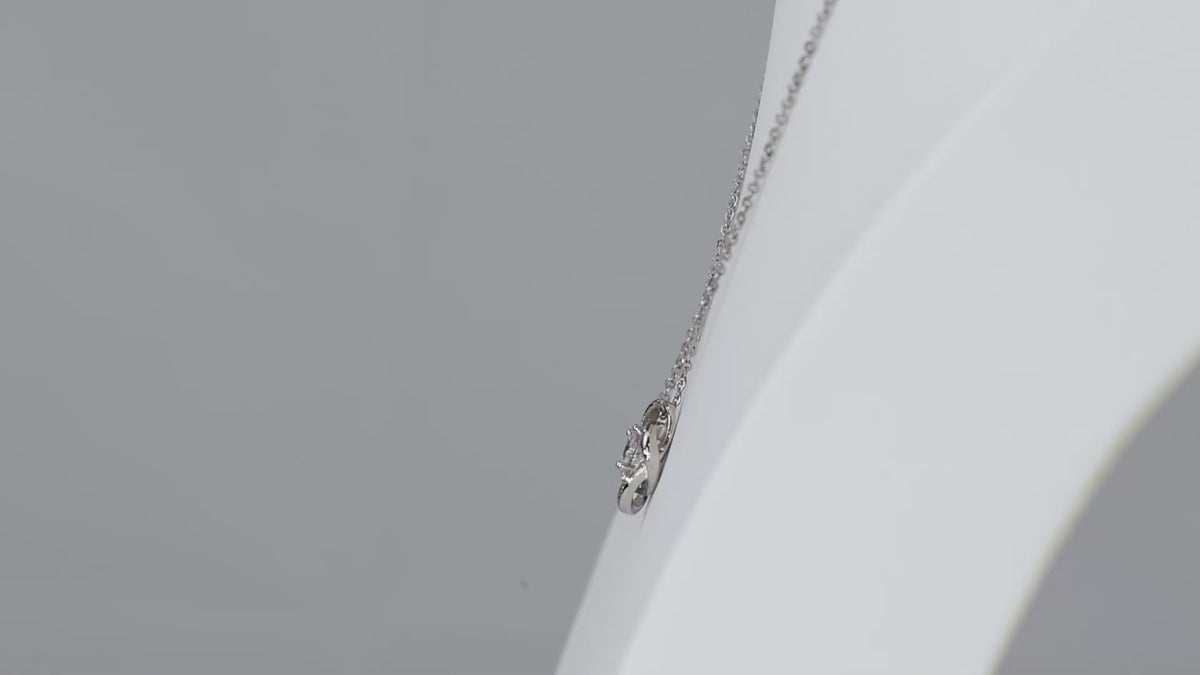 ZELQUAR™ Love Knot Necklace – 14K White Gold & 18K Yellow Gold